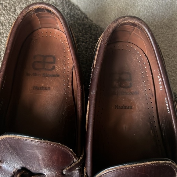 Allen Edmonds Mens Loafers NASHUA Tassel Kiltie Black Brown Leather - 10 D - Picture 9 of 12